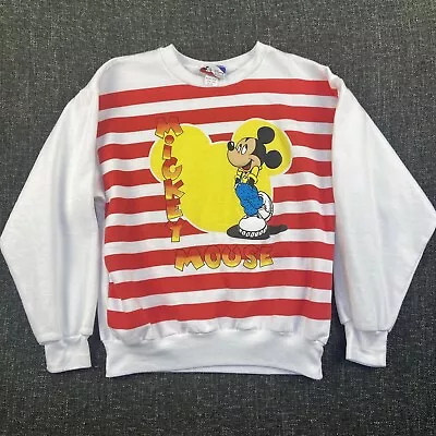 Vintage Disney By Pilgrim Sweatshirt Mickey Mouse Women Medium 80s 90s USA Heart • $60