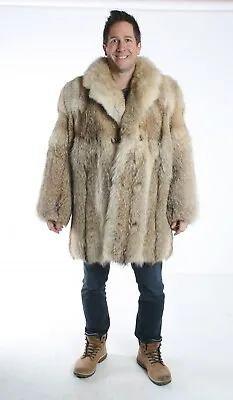 Size 3XL Wonderful Coyote Fur Men Coat [136] • $689.88