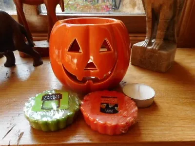 Orange Ceramic Halloween Pumpkin Wax Melter Yankee Candle Candy Corn Forbidden • £11.99