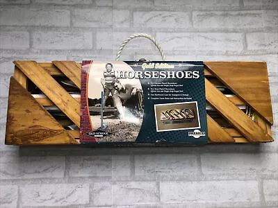 $59.99 • Buy Horseshoes Old School Gold Edition Wooden Box Chrome & Brass Plated NEW SEALED 