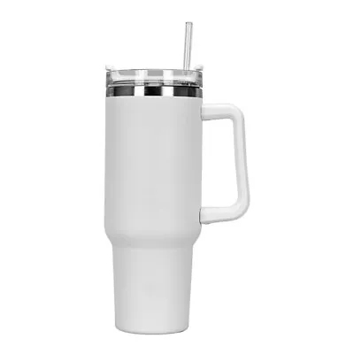 40oz Tumbler Stainless Steel Insulated Travel Mug With Straw And Lid Coffee Mug • £10.35