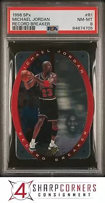 1996 SPx RECORD BREAKER #R1 MICHAEL JORDAN BULLS HOF PSA 8 • $10.50