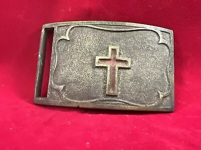 Antique 19th Century KNIGHTS TEMPLAR MASONIC Brass  BELT BUCKLE  Rare 3.8 Oz • $139.99