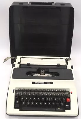 Vintage SILVER-REED SEIKO 500 Manual Portable Typewriter White With Case - H62 • £9.99