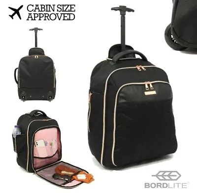 Bordlite Cabin Approved Rucksack On Wheels Holdall Travel Cabin Bag Trolley • £21.99