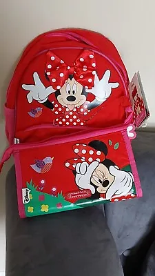 Disney Samsonite Minnie Mouse Girls Backpack  Bag&Pencil Case Wash Wash Bag Sets • £29.99