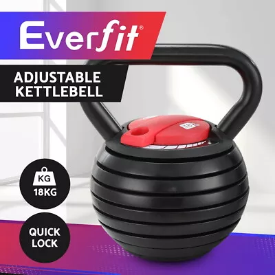 Everfit 18kg Adjustable Kettlebell Set Portable Kettle Bell Weight Dumbbells • $95.95