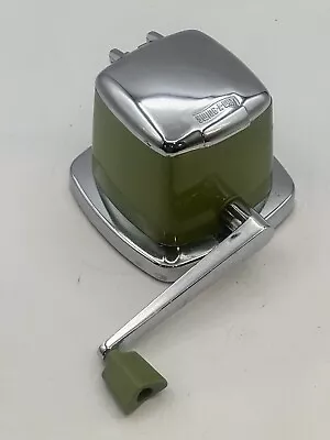 Vintage Swing A Way Hand Crank Ice Crusher Chrome Olive Green Top Only • $19