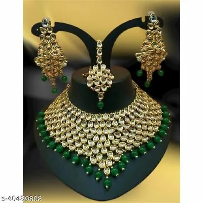 $32.99 • Buy Indian Bollywood Bridal Kundan  Necklace Set Gold Plated Choker Wedding Jewelry