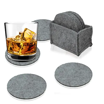 £4.99 • Buy 10x Round Felt Drinking Glass Coasters Tea Cup Pads Placemat Mat Holder Set