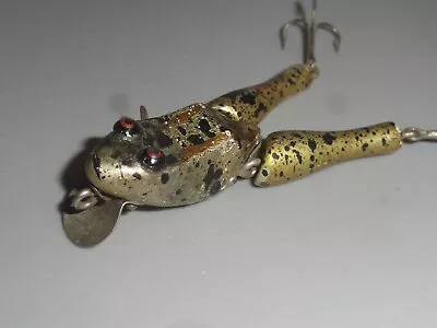 Vintage Fishing Lure Wooden Paw Paw Wotta Frog Jr. Series #72 Green Splatter • $65.43