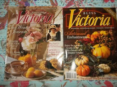 Victoria Magazine 2 Back Issues January 1996 & October 2002 Autumnal Enchantment • $10