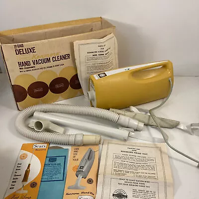 Vintage Sears Kenmore Hand Vacuum Cleaner W Original Box & Attachments Work Prop • $157