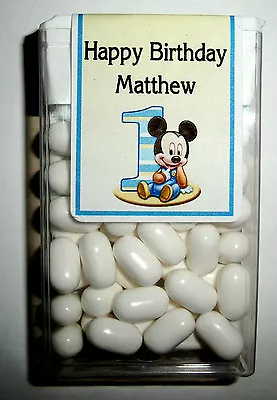 28 Baby Mickey Mouse 1st Birthday Party Favors Tic Tac Labels ~ Personalized • $7.99