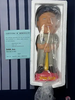 1999 SAM Inc.  MICKEY MANTLE BOBBLEHEAD W/  Box & Cert #'d 1306/5000 • $79.99