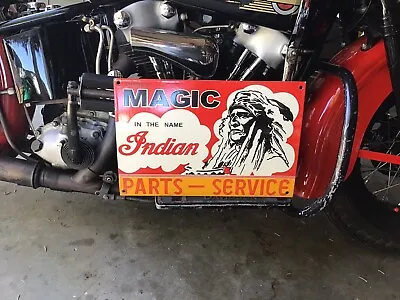 VINTAGE PORCELAIN INDIAN MOTORCYCLES DEALER SIGN Harley Chief Scout 4 • $111.11