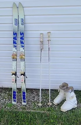 VINTAGE ELAN 955 F.A.S. 160cm Snowskis3SX41 Salamon 310 Boots& REFLEX Ski Poles • $39.99