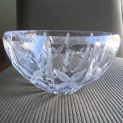 Mikasa Yugoslavia Heavy Cut Crystal Bowl W/flowers NWT 8” X 4.5” • $23.99