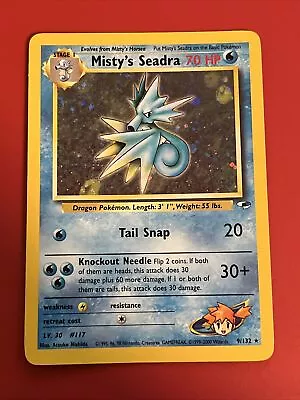 Pokémon TCG Misty's Seadra Gym Heroes 9/132 Holo Unlimited Holo Rare • $7