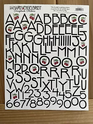 1 Sheet Vintage MARY ENGELBREIT Black Capital Alphabet Numbers Cherries Stickers • $12