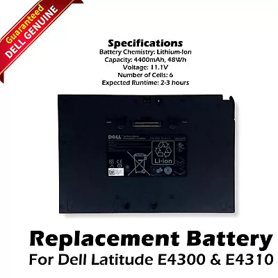 Genuine Dell Latitude E4300 Media Slice Additional 48Whr Battery CP296 HW901 • $53.19