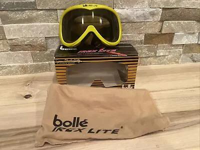 Vintage Bolle Irex Lite Ski Googles A/ Box Neon Green 1980s • $14.99
