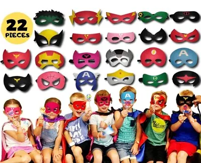 Superhero Kids Felt Masks Party Favors Adjustable Soft And Comfortable 22ct • $14.99