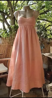 $249 • Buy Zimmermann Rosa Bralette Cut- Out Open Back Linen Dress( Dusty Peach)