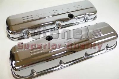 Chrome Steel Big Block Chevy Short Stamped 454 Logo Valve Covers BBC 396-427-502 • $54.98