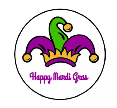 Mardi Gras Jester Hat Label Envelope Seal Scrapbooking • $2.20