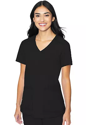 Med Couture MC Insight Women's Scrubs 3 Pocket Top MC2411 BLK Black Free Ship • $22.99