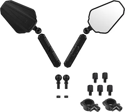 Motorcycle Mirrors Upgrade Adjustable With 7/8  Handlebar Mount And 8/10MMScrews • $51.03