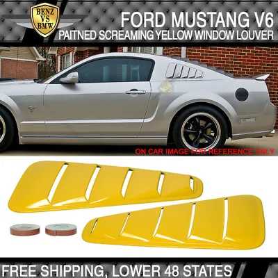 05 06 07 08 09 Mustang V6 Side Window Louver Painted Screaming Yellow # D6 - ABS • $104.99