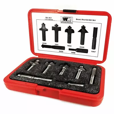 Whiteside 401 Basic Router Bit Set For Woodworking - 1/2  SHANK • $130.88