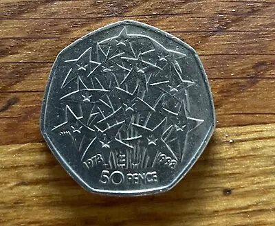 EU 50p Coin 1998 European Union Twelve Stars 50p Circulated • £2.75