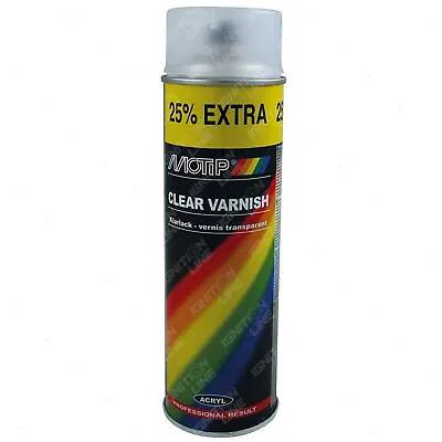 Motip Matt Finish Clear Lacquer Varnish Acrylic Spray Paint Aerosol 500ml • £8.59
