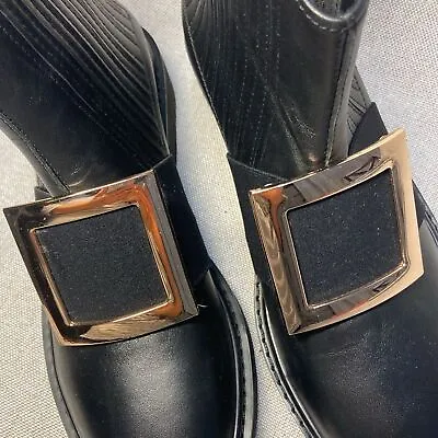 Italian Vero Cuoio Black Leather Boots. Size 6-65. New • $89