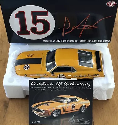 1970 Acme Ford Mustang Boss 302 Trans Am Champion Parnelli Jones Signed 1:18 • £1074.57