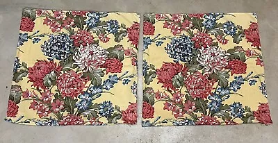 Pottery Barn 2 Floral Pillow Covers 24x24 Linen/Cotton • $14.95