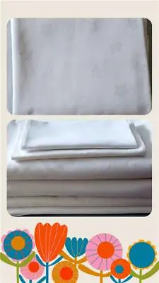 Damask Ivy Leaf TABLECLOTHS White Egyptian 100% Cotton Table Cover ( Ex-hire ) • £1.50