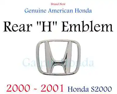 Genuine OEM Honda S2000 Rear H Emblem 2000-2001[75701-S2A-A00] • $31.49