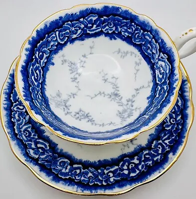 Vintage COALPORT Chintz Dalemere Blue Floral Garland Cup & Saucer Teacup 2 • $29.99