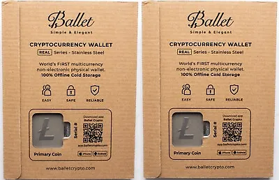 Lot 2 New Ballet Cryptocurreny Wallet Real Series Litecoin Stainless Steel Card • $69.99