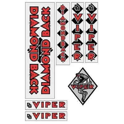 Diamond Back - 1982 Viper - RED On Clear Decal Set - Old School Bmx • $71.50