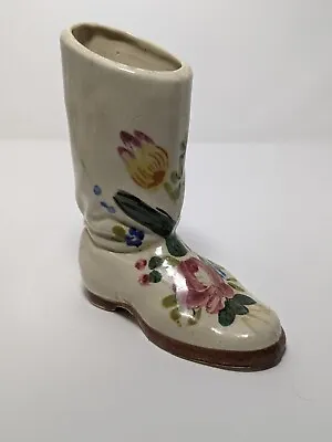 Vintage 1950's Hand Painted Porcelain Woman's Cowboy Boot Figurine - Japan 6”  • $17