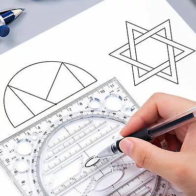 Square Multifunctional Ruler Geometric Drawing Template Measuring Drafting Tools • $5