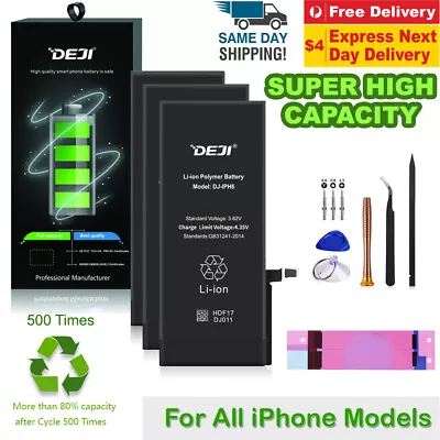 $32.98 • Buy High Capacity Battery Replacement For IPhone 7 6s 8 6 Plus X 5S 5 5C SE Deji Kit