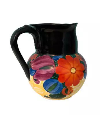 Vintage J Mrazek Floral Hand Painted Pitcher Czech Jug 5.5  Tall • $49