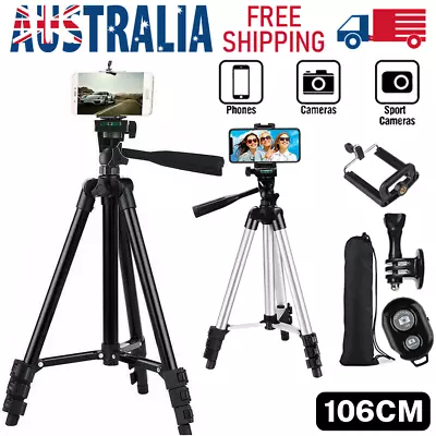 $12.05 • Buy Professional Camera Tripod Stand Mount Phone Holder For IPhone Travel Adjustable