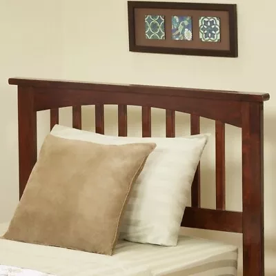 Twin Full Queen King Walnut Finish Mission Wooden Headboard Mounted Bed Decor • $292.90